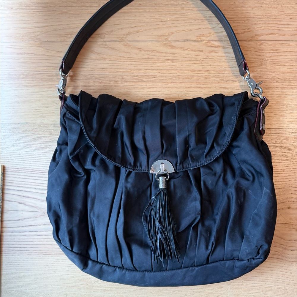 MZ Wallace Tassel Nylon Black Shoulder Bag